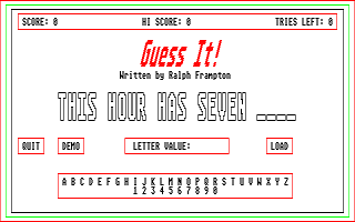 Guess It! atari screenshot